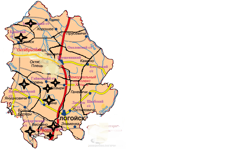 Карта логойского района минской области подробная с деревнями