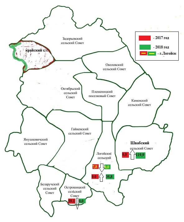 Карта логойского района с деревнями